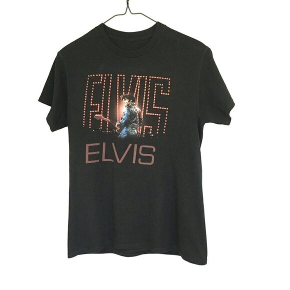 Unknown Brand Elvis Tee Graphic Short Sleeve Crew Neck Women's Size XS in Black - Picture 1 of 8